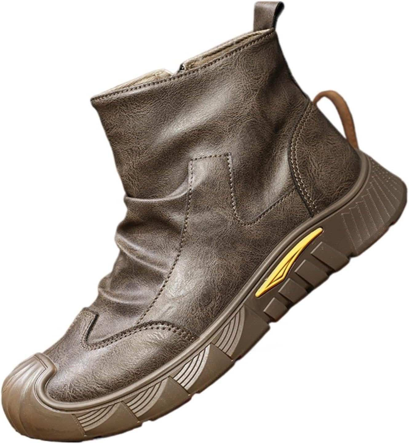 

Мужские походные ботинки Azttoztto, противоскользящие, водонепроницаемые, с меховой подкладкой, с высокой толстой подошвой, для походов на открытом воздухе, удобные ботинки с круглым носком для зимы, коричневый