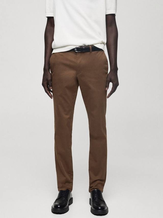 

Брюки-чиносы barna slim fit Mango, коричневый