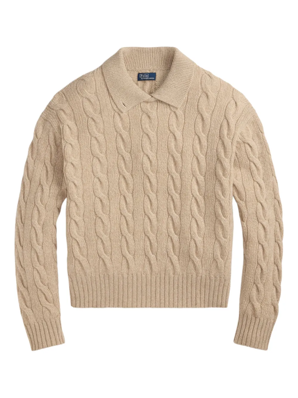 

Кабельная вязаная кофта с воротником-стойкой POLO RALPH LAUREN, коричневый