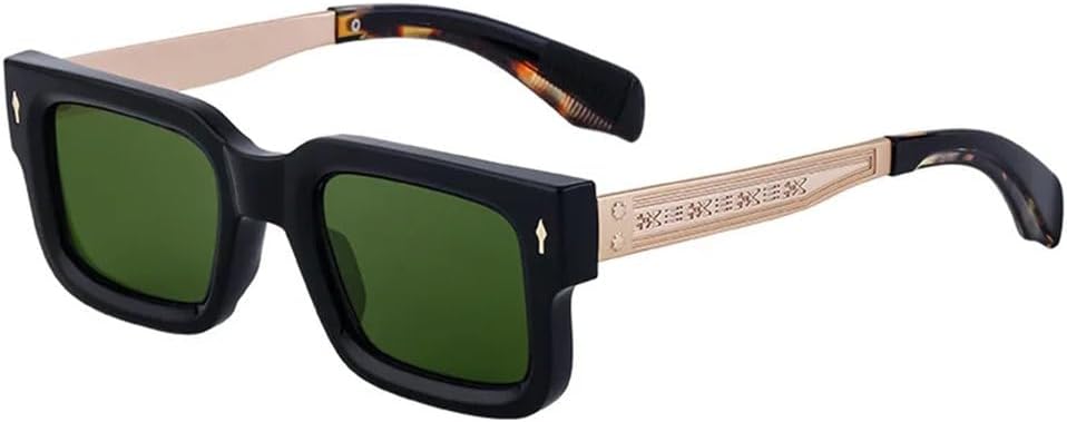 

Классические квадратные солнцезащитные очки для женщин и мужчин, винтажные солнцезащитные очки в стиле стимпанк, маленькая оправа, очки для вождения MTZJH, Black Green