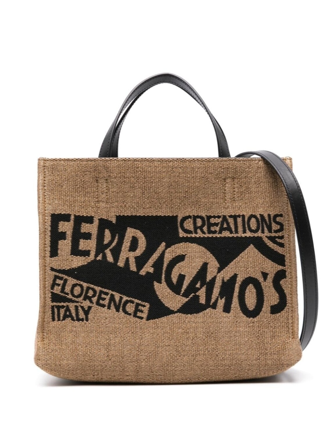 

Ferragamo маленькая сумка-тоут с вышитым логотипом, нейтральный цвет