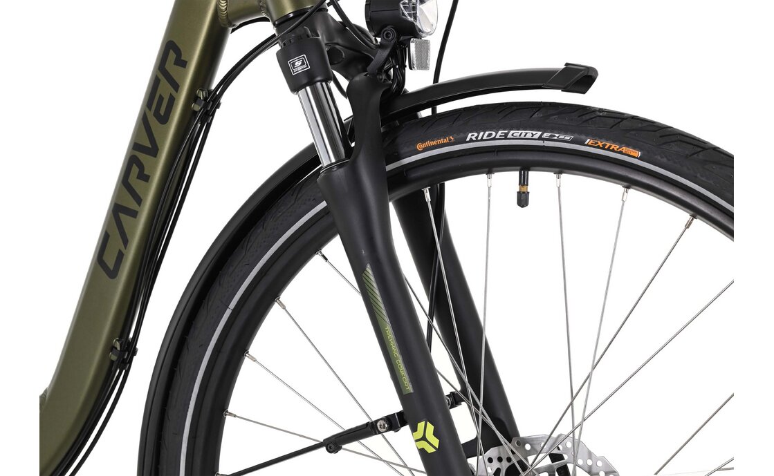 Треккинговый велосипед Carver Tour 110 - 28 дюймов - Tiefeinsteiger - 2024, цвет Grün|greenmetal black greenyellow — фото 4