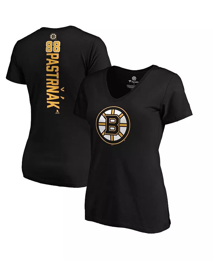 

Женская футболка David Pastrnak Black Boston Bruins Playmaker с V-образным вырезом Fanatics