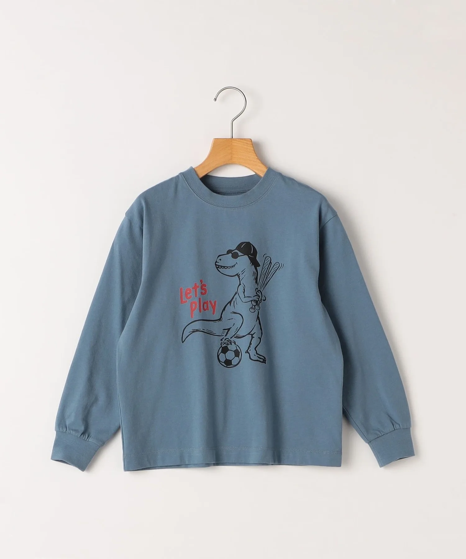 Детская футболка с длинным рукавом ARCH & LINE SHIPS KIDS Dinosaur Royal Blue