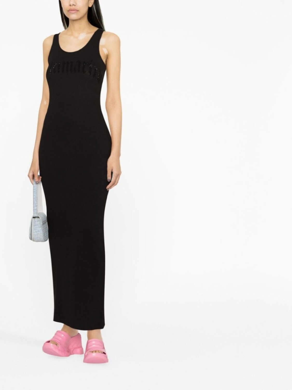 

Платье макси с логотипом Blumarine, черный