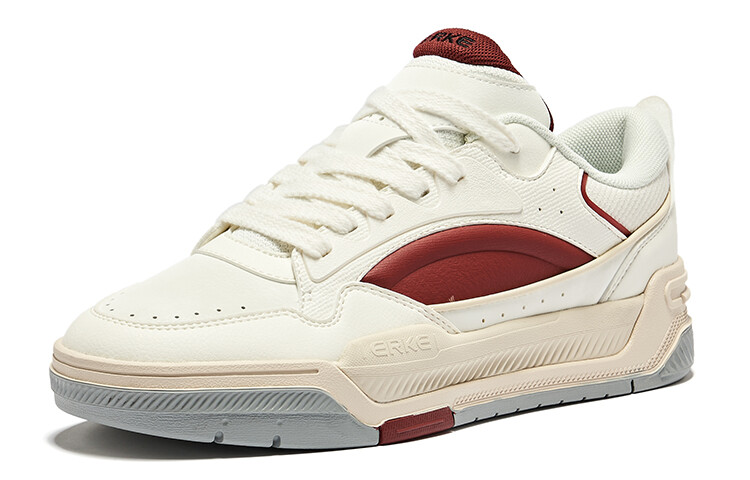 Кроссовки ERKE Skateboarding Shoes Men Low-top Microcrystalline White Bordeaux Red, красный — фото 3