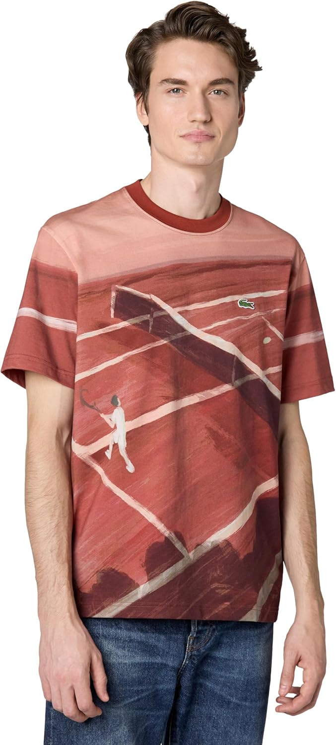 

Мужская футболка Lacoste Classic Fit с принтом теннисиста, Iberis