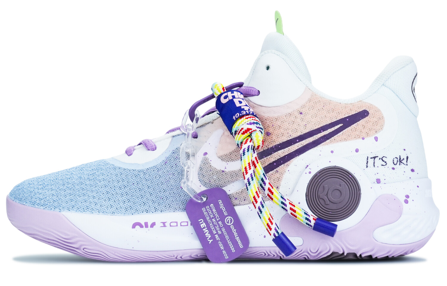 

Кроссовки Nike Trey 5 Vintage Basketball Shoes Unisex Mid-top Orange/blue/purple, оранжевый/синий