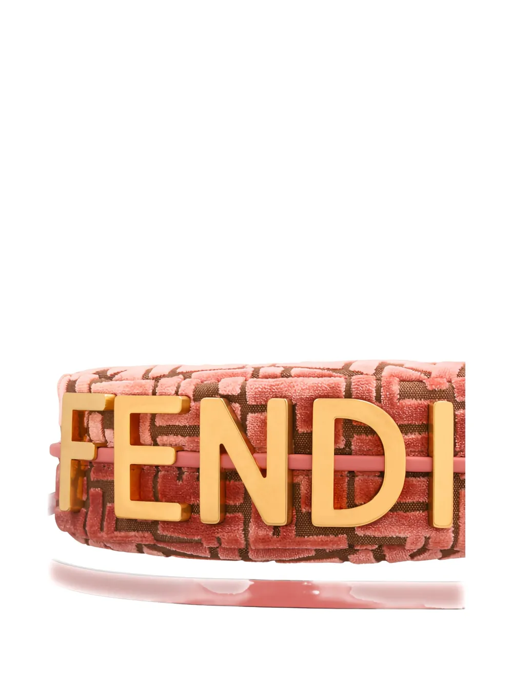 

Мини-сумка-тоут Fendigraphy из жаккардового бархата, розовый