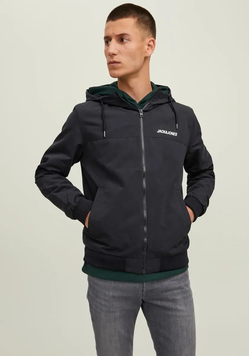 

Ветровка Jack & Jones "RUSH BLOCKING HOOD BOMBER", с капюшоном, черный