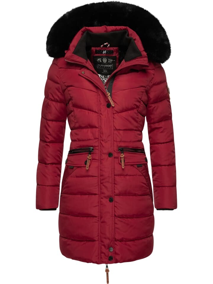 

Пуховик Navahoo, цвет dark red with black fur