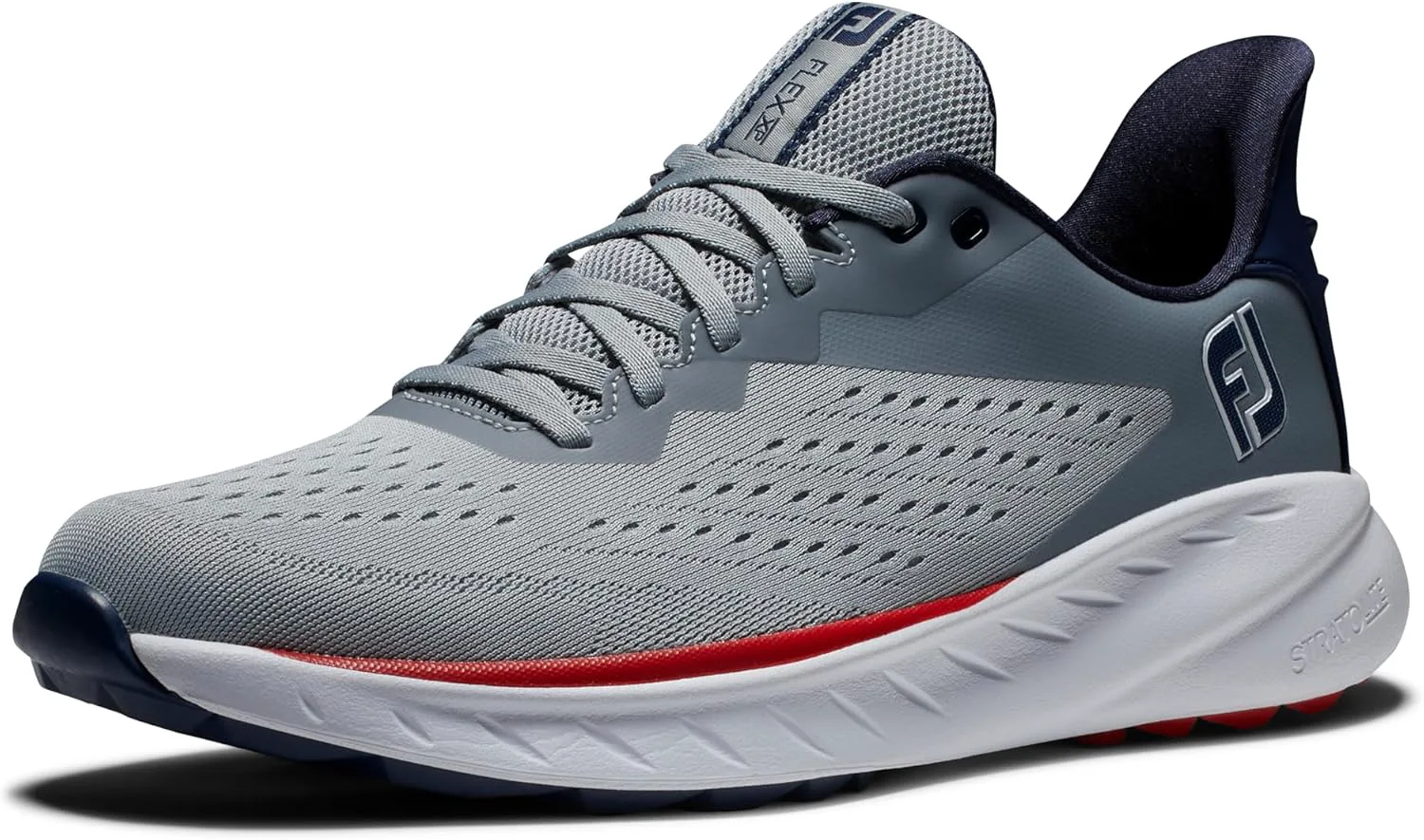 Мужские гольф-туфли FootJoy FJ Flex XP предыдущего сезона, серый/темно-синий/красный — фото 4