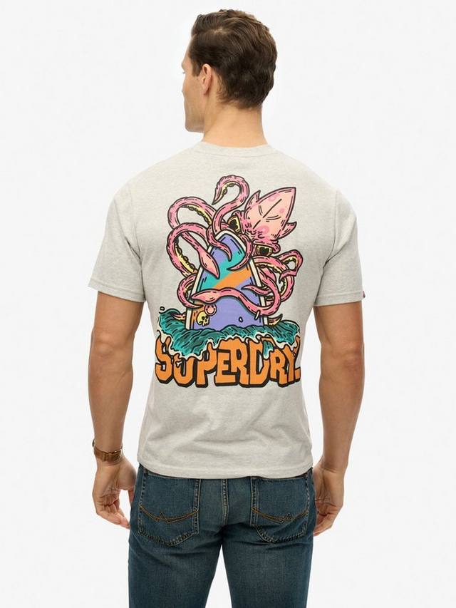Футболка с принтом свободного кроя из хлопковой смеси Superdry, Grey Marl — фото 2