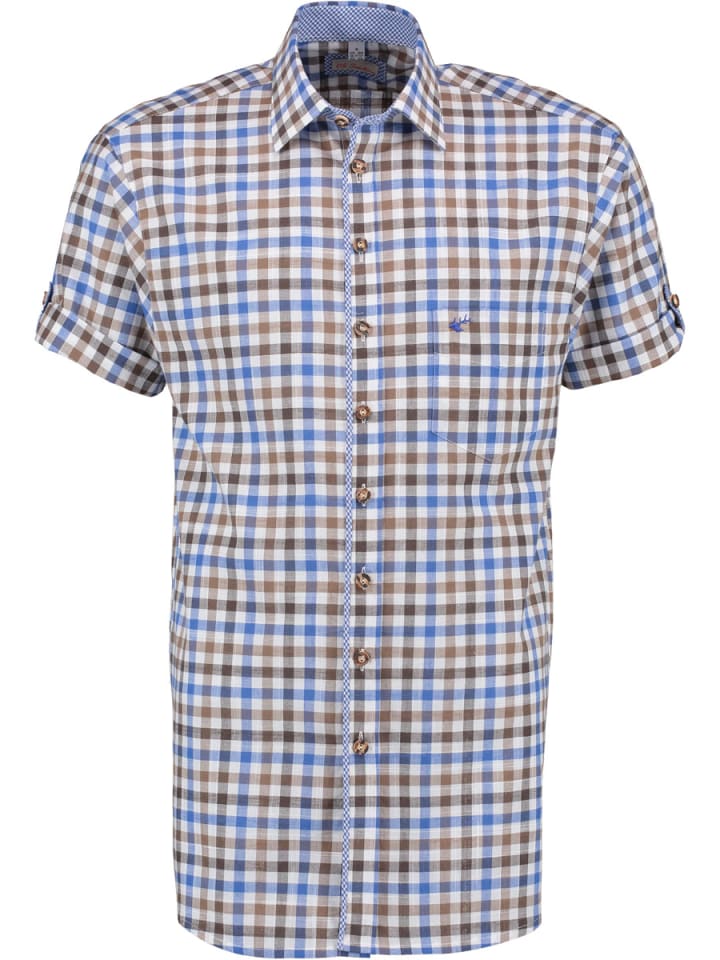 

Традиционная рубашка сарудо светло-голубого/синего цвета OS-Trachten