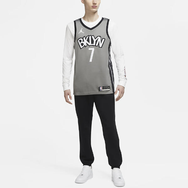 Майка Air Jordan NBA Sports Basketball Vest 2020 Season Brooklyn Nets Durant 7 Jersey Gray, серый — фото 3