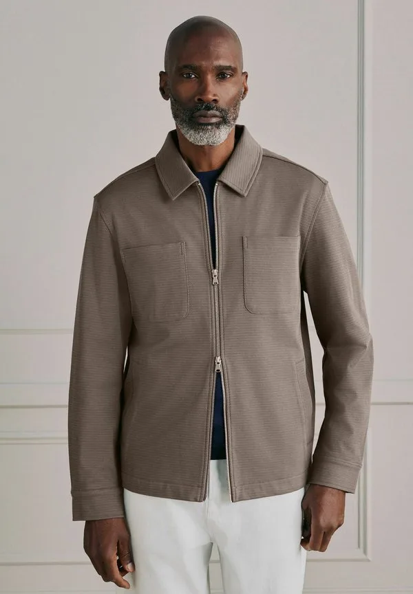 Куртка-Рубашка на молнии стандартного кроя. летняя куртка Next, Neutral Brown — фото 3