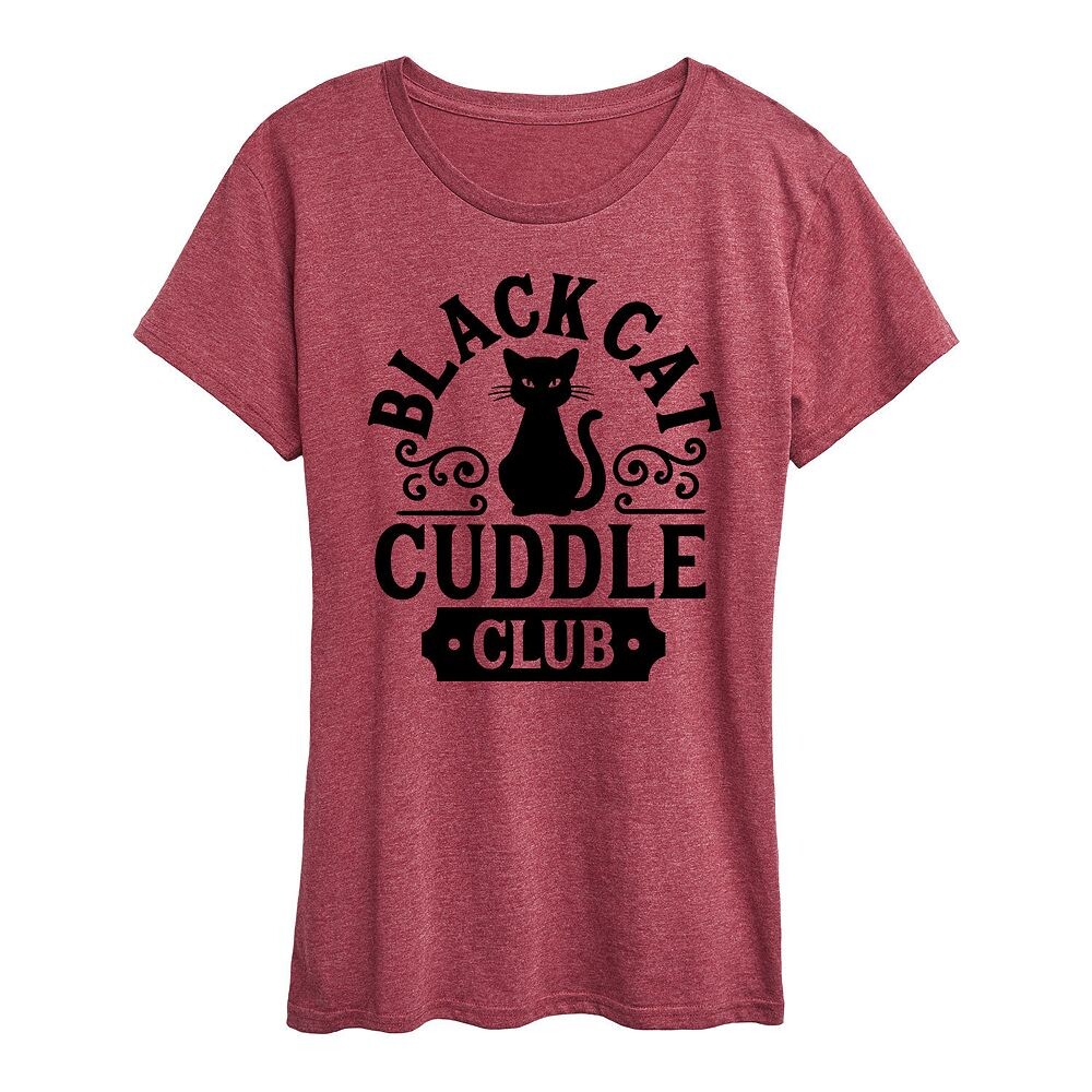 

Женская футболка Black Cat Cuddle Club на Хэллоуин Licensed Character, цвет Dark Red