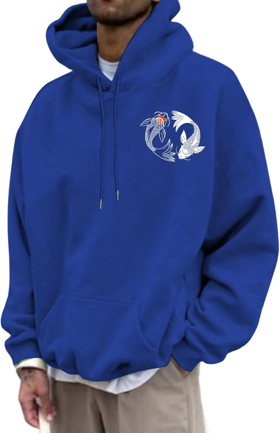 

Графический худи для мужчин | Oversized с японским карпом