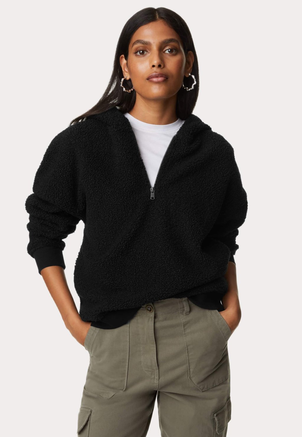 

Флисовая куртка BORG HALF ZIP Marks & Spencer, черный