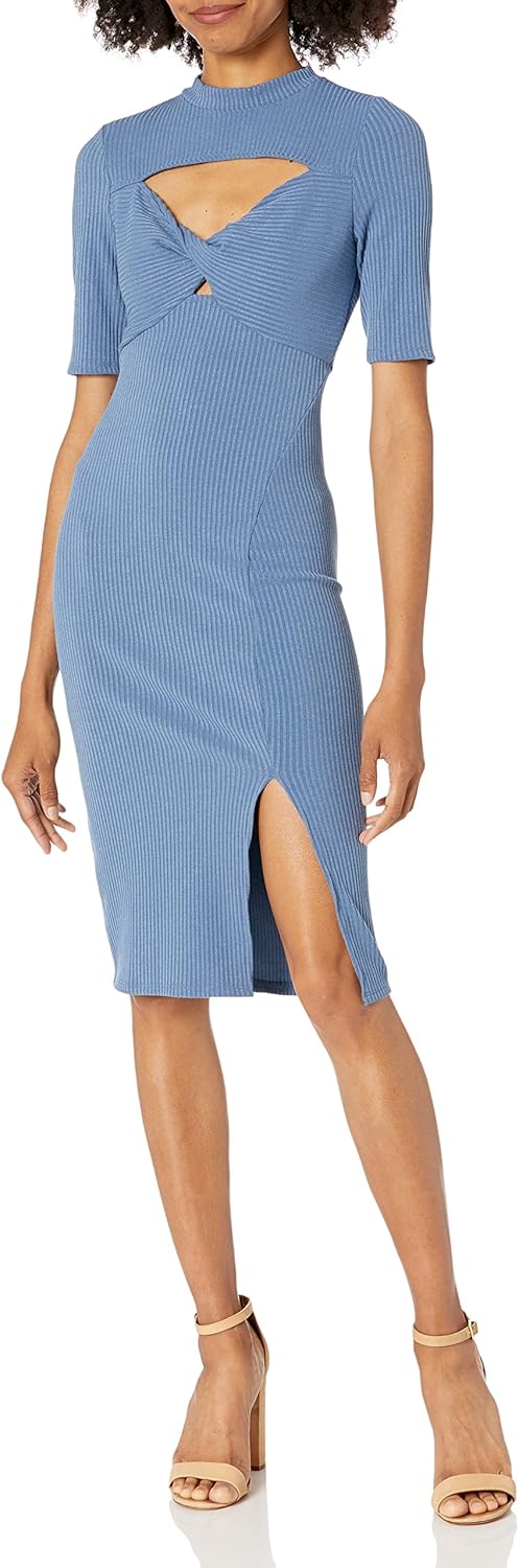 

GUESS Женское платье миди с коротким рукавом Lila, Nordic Sea