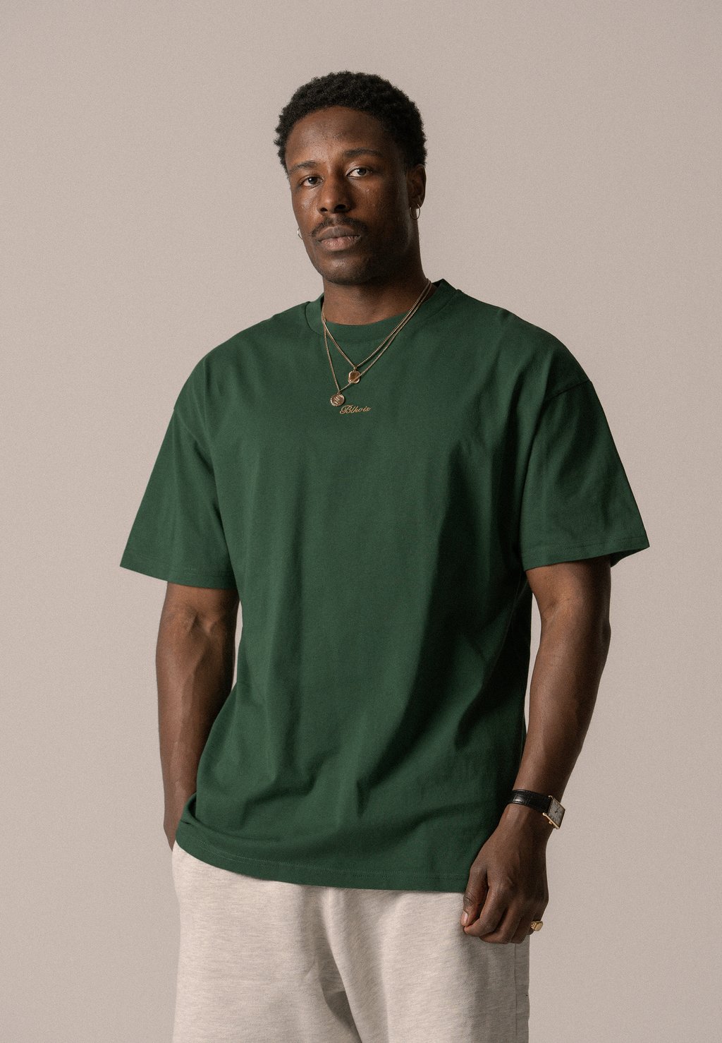 

Базовая футболка SCRIPT TEE UNISEX BLKVIS, темно-зеленый