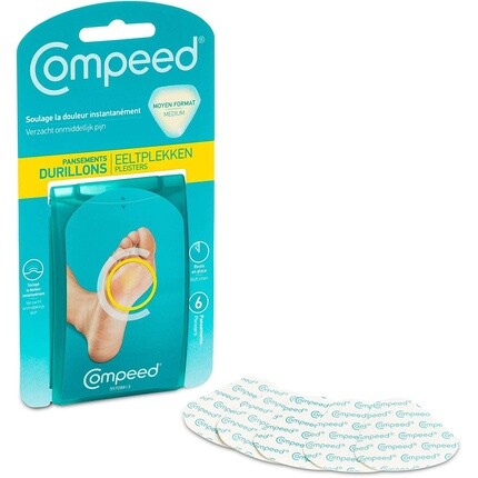 Compeed Пластыри от мозолей для ног, быстрое естественное удаление мозолей, 6 гидроколлоидных пластырей 4,4 см х 4,5 см — фото 3