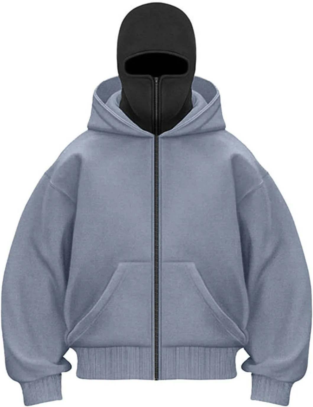 

Мужской балаклава-худи с маской, двойной слой, ветрозащитный, зимняя куртка