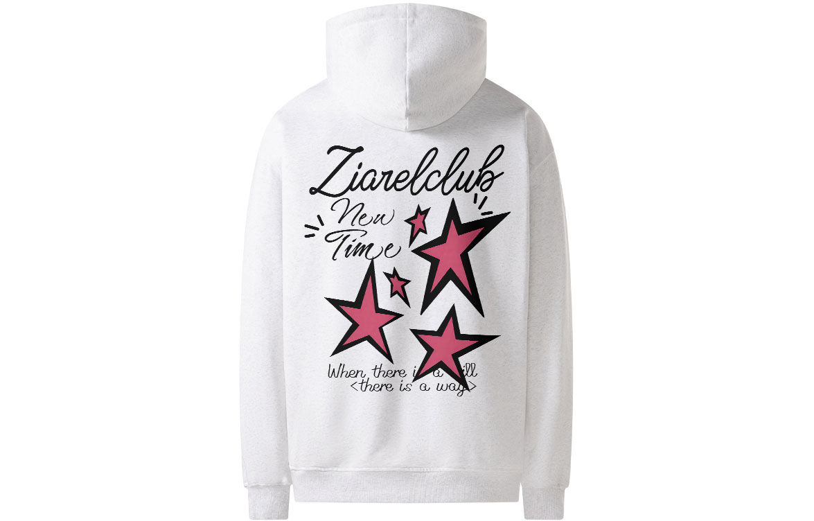 

Толстовка Unisex Hooded Moderate Plus Size ZIAREL, белый серый