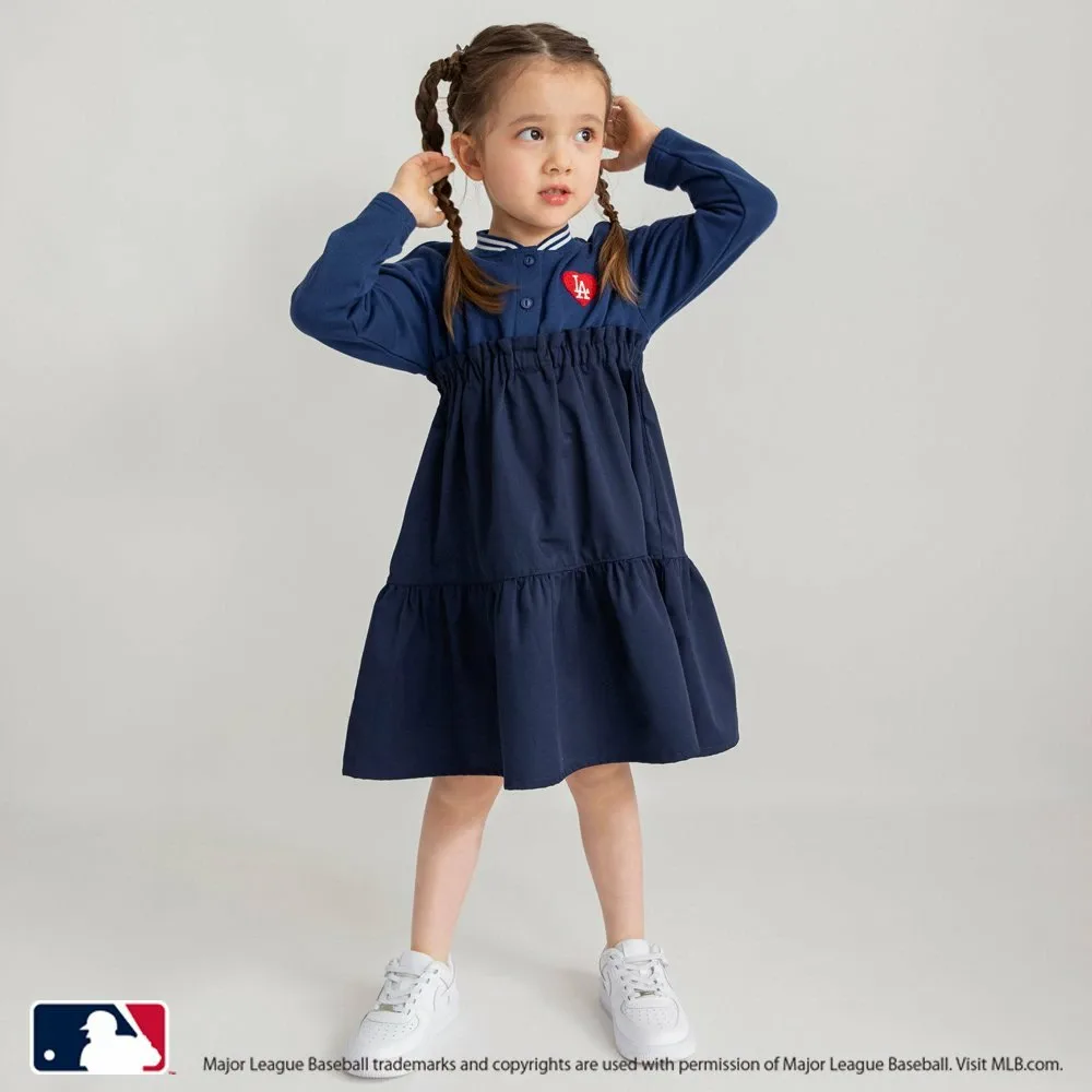 Длинное платье в стиле стадионной куртки Branshes, цвет Navy Blue — фото 4