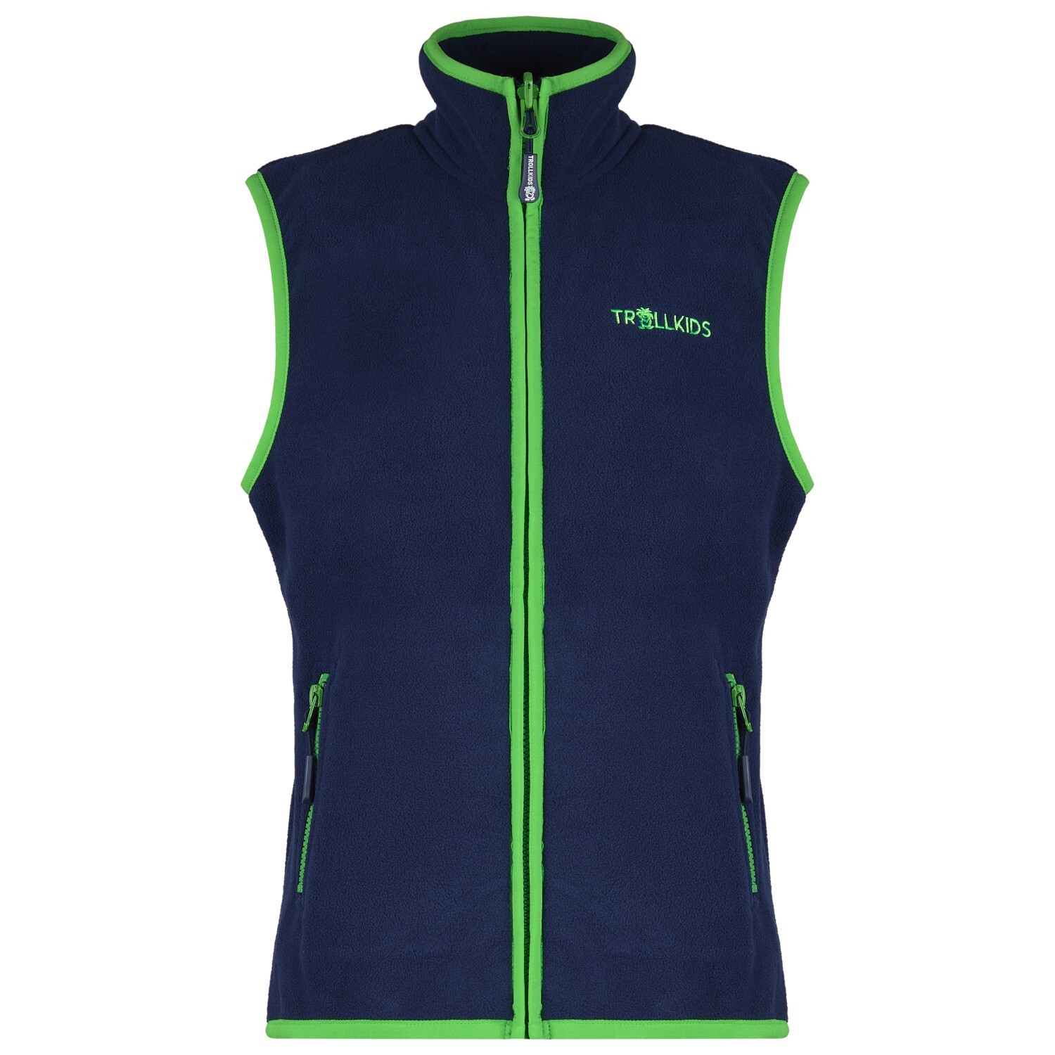 

Флисовый жилет Trollkids Kid's Arendal Vest, цвет Navy/Viper Green