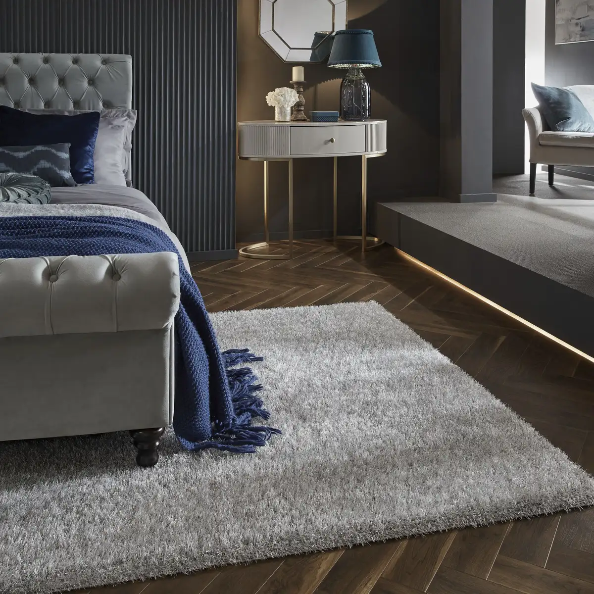 

FLAIR RUGS Ковер с высоким ворсом "Бархат", прямоугольный 160х230 см, серый
