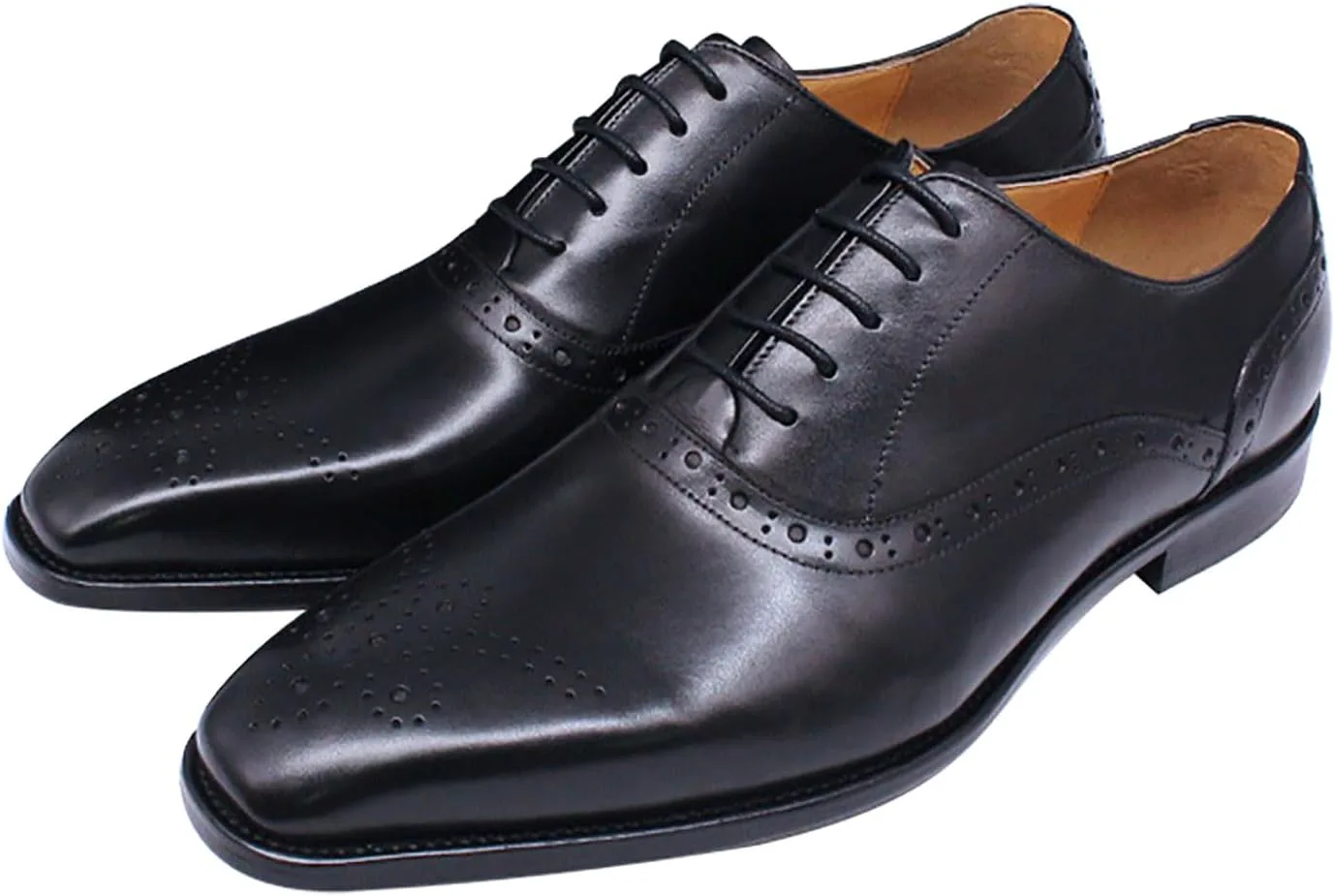 

Мужские оксфорды Santimon, повседневная и официальная обувь Derby из натуральной кожи для свадьбы, смокинга и повседневной носки, черный