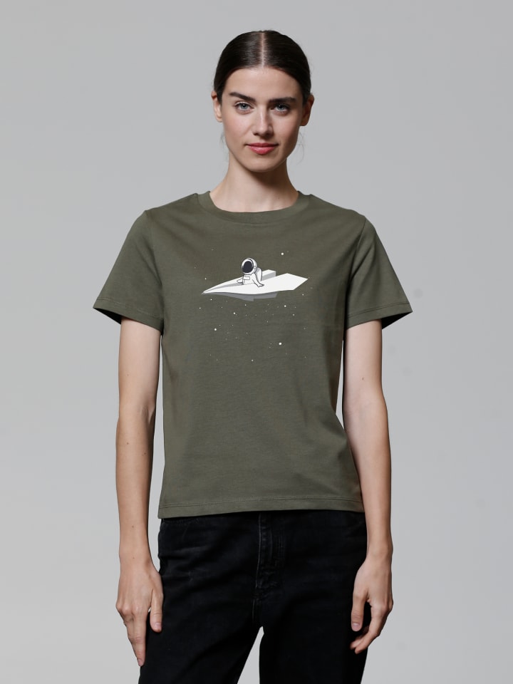 

Футболка Унеси меня на Луну цвета хаки wat Apparel