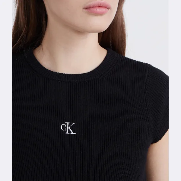 Облегающий топ с открытой спиной и завязками Calvin Klein, черный — фото 4