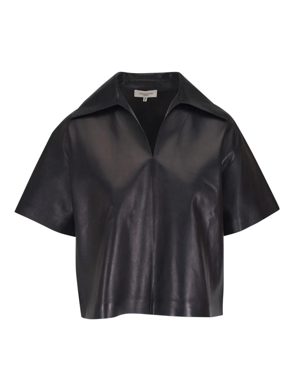

Кожаная блузка Lafayette 148, черный