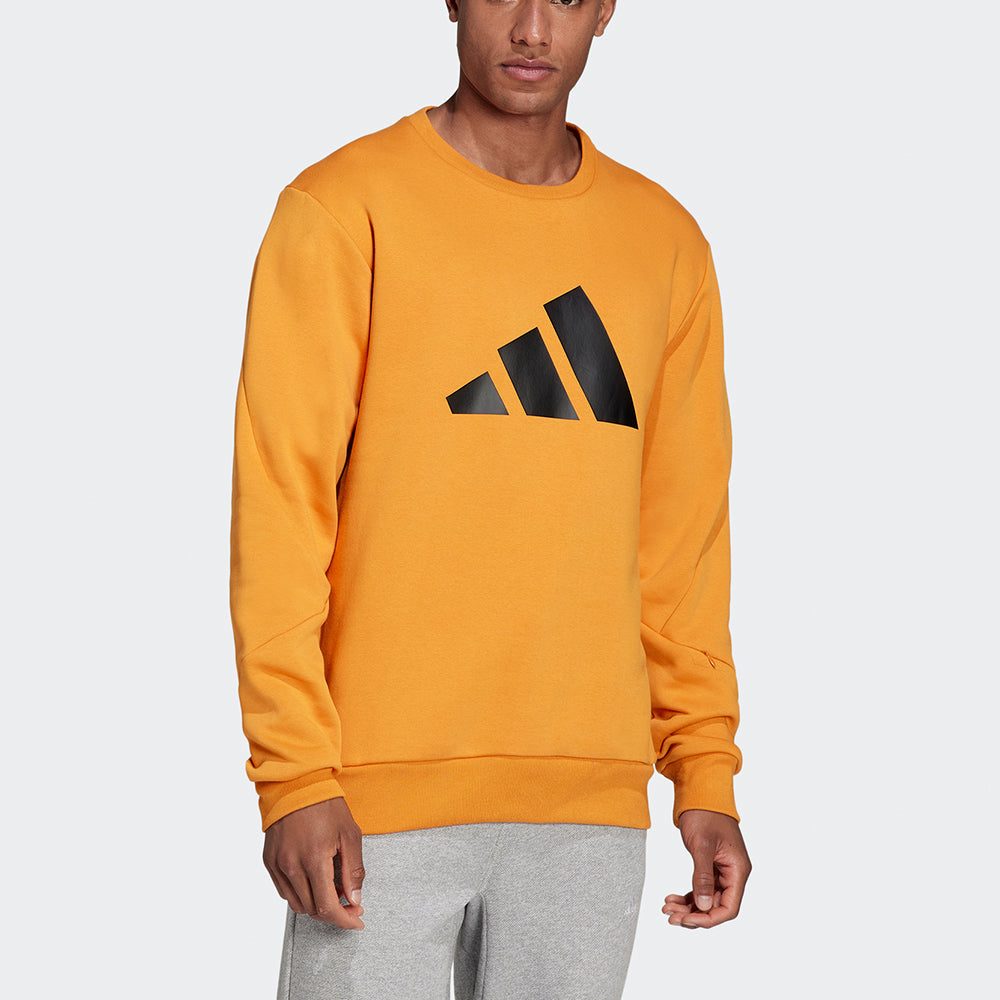 Худи Men's adidas Fi Wtr Crew Large Logo Printing Sports Round Neck Pullover Orange H46508 — фото 2