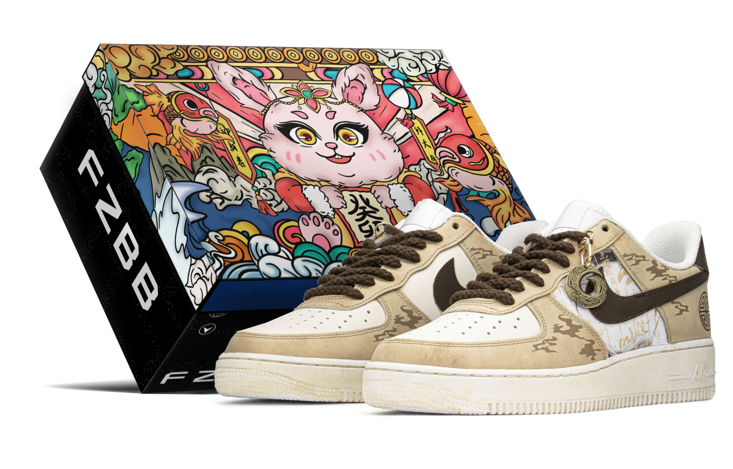 

Кроссовки Nike Air Force 1 для скейтбординга мужские коричневый черный белый