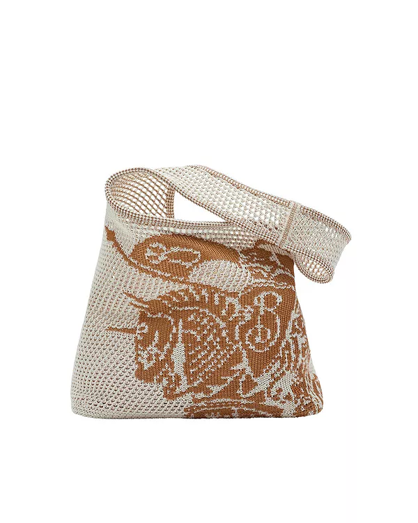 

Большая вязаная сумка ekd Burberry, бежевый