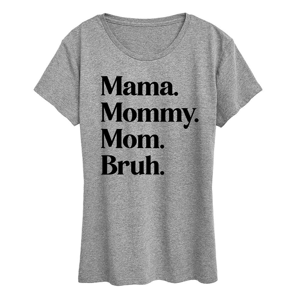 

Женская футболка с рисунком Mama Mommy Mom Bruh Licensed Character, цвет Heather Gray