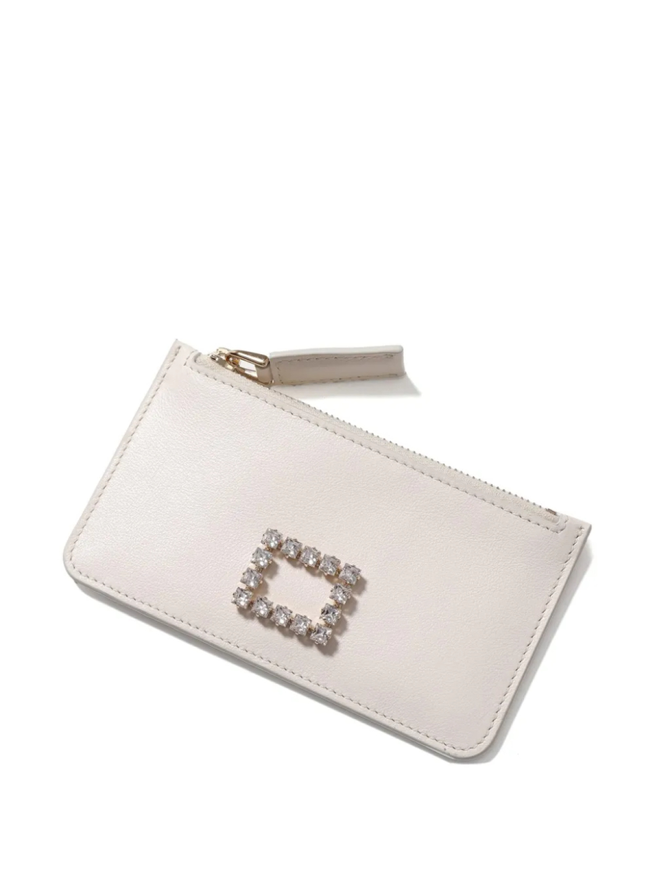 

Кошелек на молнии, украшенный стразами Roger Vivier, розовый