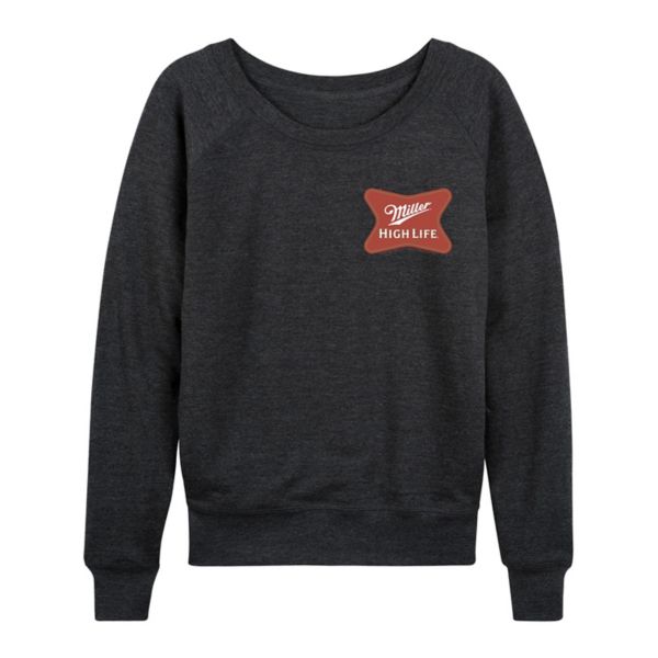 

Женская футболка Miller High Life Softcross с длинным рукавом из французского трикотажа с логотипом Licensed Character, серый