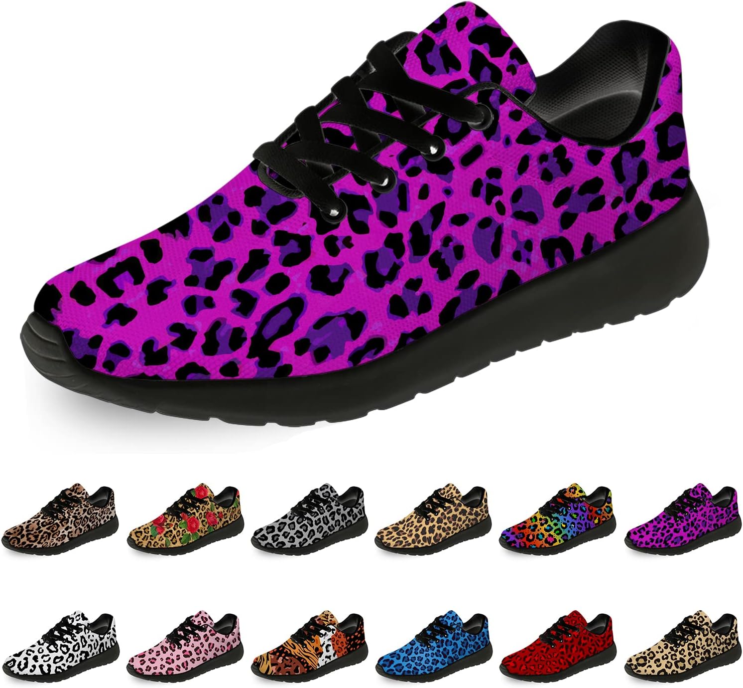 

Кроссовки с леопардовым принтом для женщин и мужчин, беговые кроссовки, удобные легкие кроссовки для прогулок и тенниса, обувь с имитацией животной кожи, подарки Horethy, фиолетовый/розовый