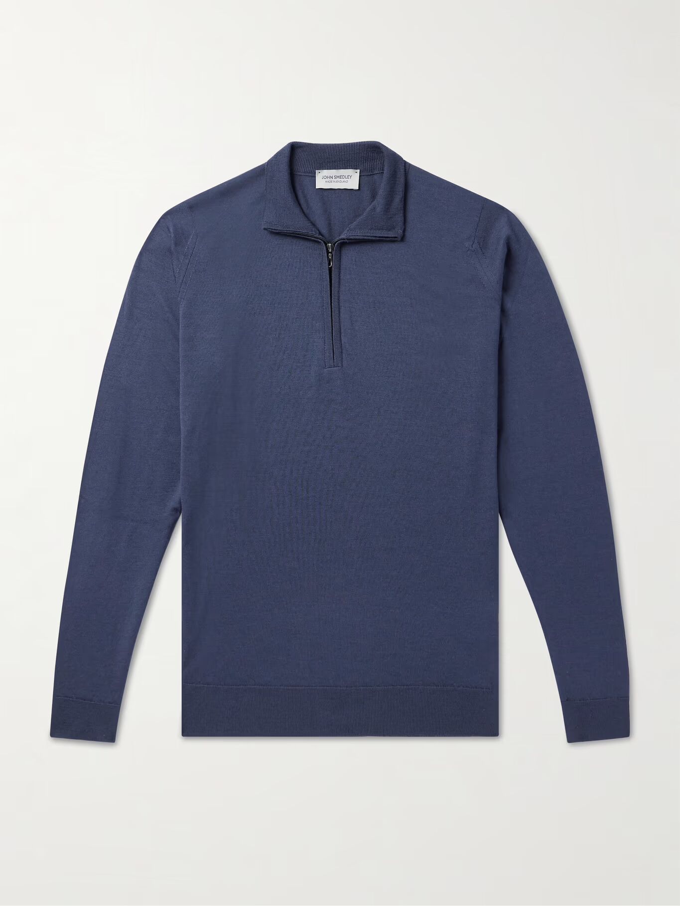 

Свитер Barrow Slim-Fit из мериносовой шерсти с полумолнией JOHN SMEDLEY, синий