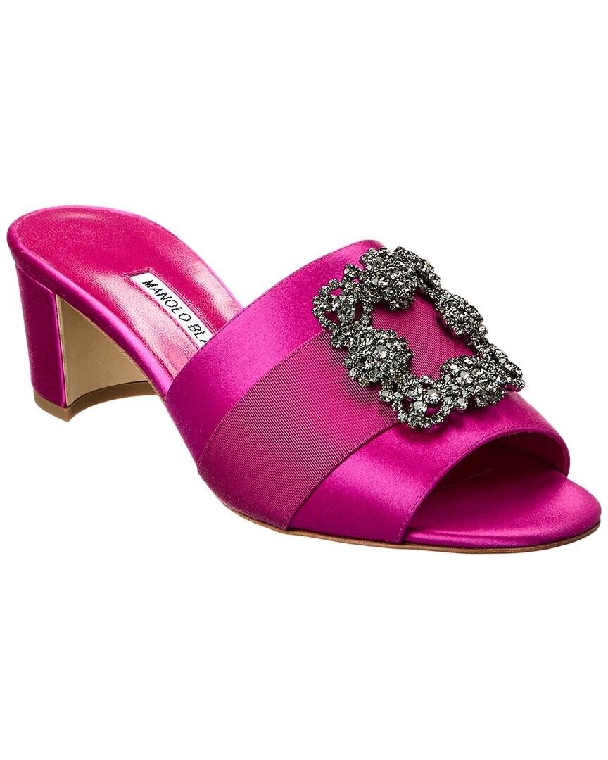 Атласные сандалии Manolo Blahnik Martanew 50, розовый