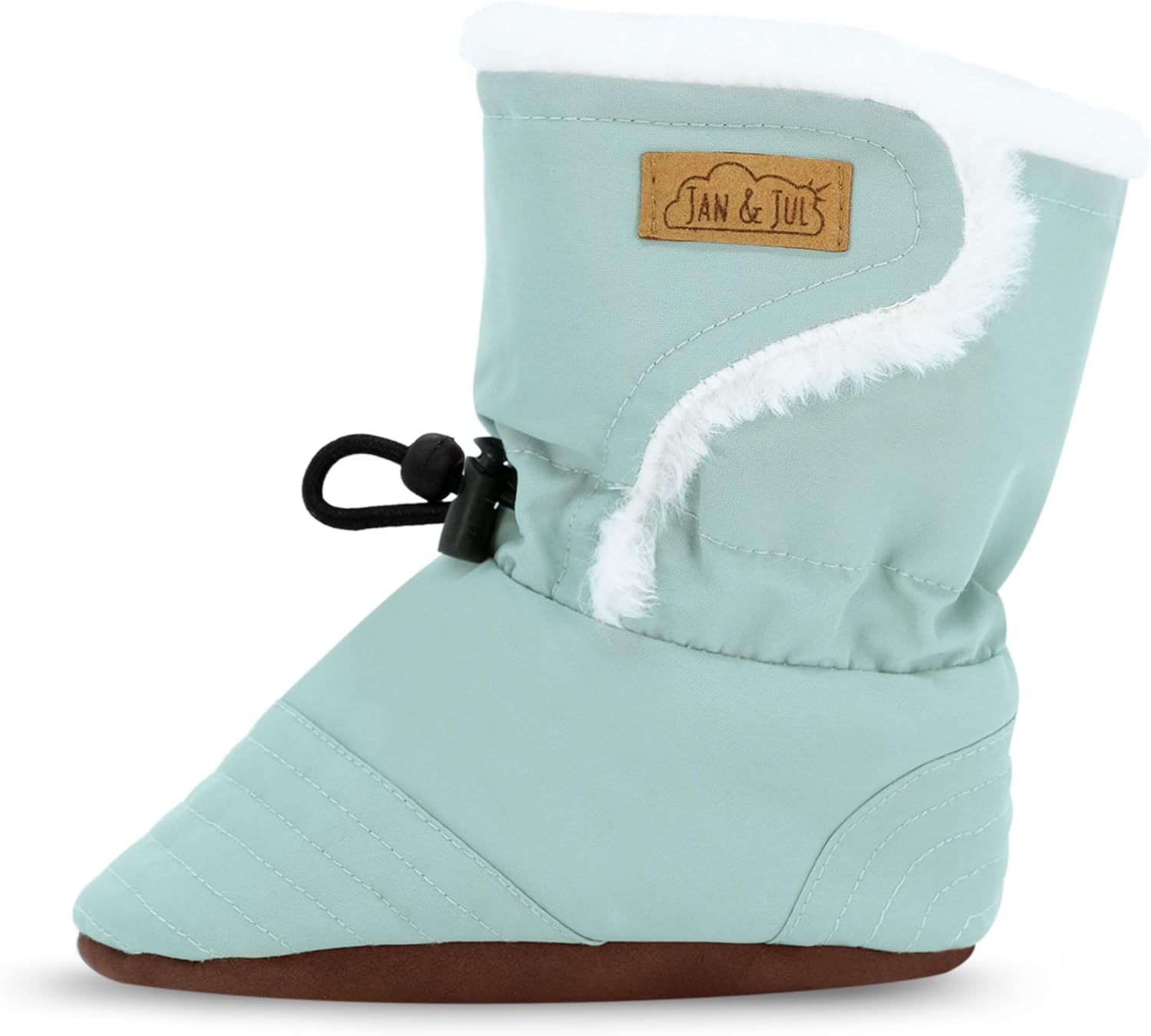 

JAN & JUL Faux Fur Lined Winter Booties for Babies and Toddlers, Dusty Mint