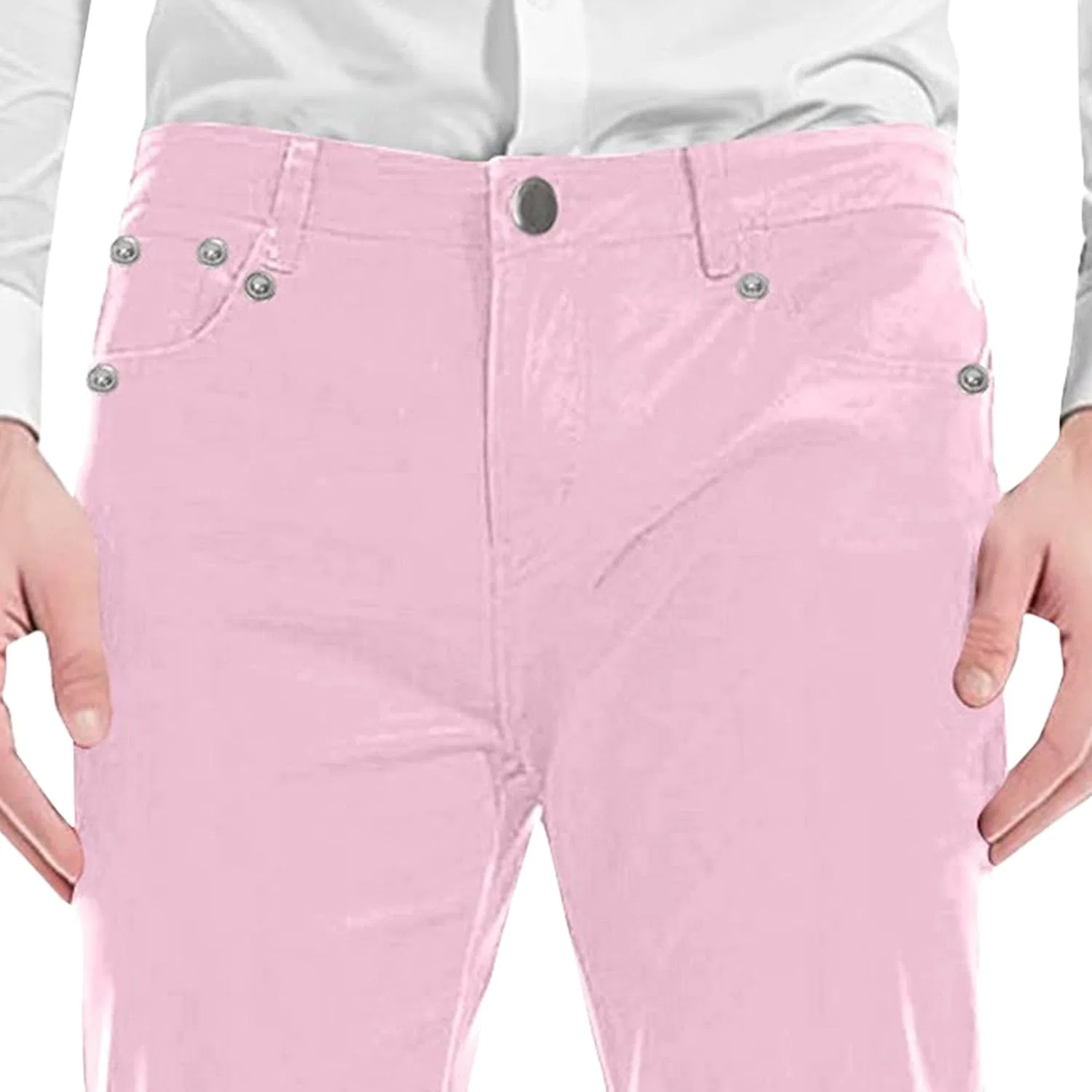 Джинсы клеш Men, Pink — фото 2