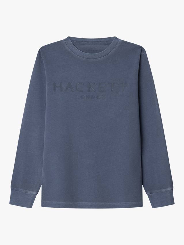 

Детская хлопковая футболка с длинными рукавами Hackett London, Chambray Blue