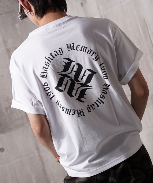 

#MEMORY Футболка с коротким рукавом, логотип Old English M, бренд MEMORY, белый