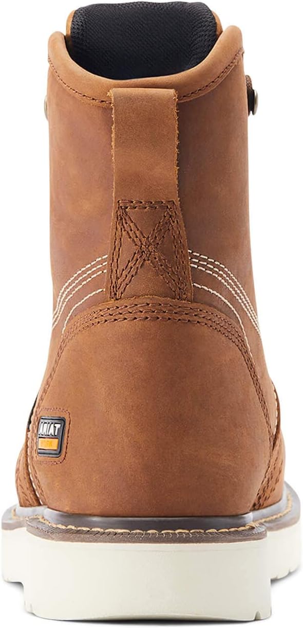 Мужские ботинки Ariat Rebar с водонепроницаемым композитным носком и носком-мокасином на клиновидной подошве, высота 15 см, Aged Honey — фото 3