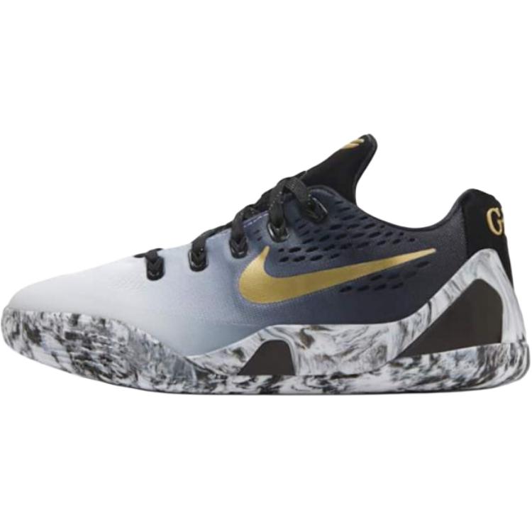 

Детские баскетбольные кроссовки Kobe 9 с противоскользящей подошвой и износостойким верхом Nike, черный/белый
